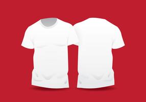 Modèle de T-shirt vierge blanc réaliste vecteur