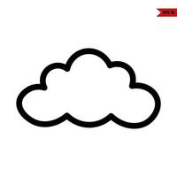 icône de ligne de nuage vecteur