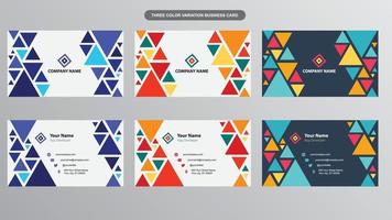 cartes de visite modernes de triangles colorés à des fins multiples vecteur