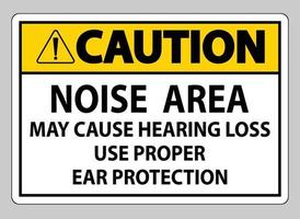 panneau d'avertissement la zone de bruit peut causer une perte auditive utiliser une protection auditive appropriée vecteur
