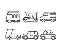 icônes de voiture définies illustration vectorielle vecteur
