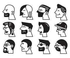 illustration d'avatars de visage humain vecteur