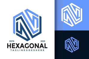 lettre n hexagonal logo vecteur icône illustration