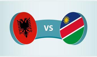 Albanie contre namibie, équipe des sports compétition concept. vecteur
