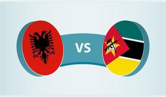 Albanie contre mozambique, équipe des sports compétition concept. vecteur