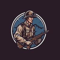 une logo de une soldat, conçu dans esports illustration style vecteur