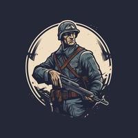 une logo de une soldat, conçu dans esports illustration style vecteur