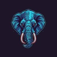 une logo de une de l'éléphant diriger, conçu dans esports illustration style vecteur