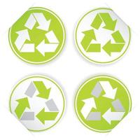 ensemble de symboles de recyclage, style autocollant vecteur