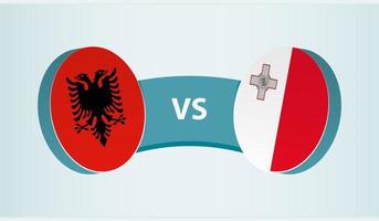 Albanie contre Malte, équipe des sports compétition concept. vecteur