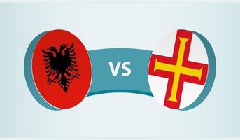 Albanie contre Guernesey, équipe des sports compétition concept. vecteur