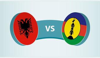 Albanie contre Nouveau calédonie, équipe des sports compétition concept. vecteur
