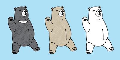 ours vecteur polaire ours Panda logo icône content nounours illustration dessin animé griffonnage