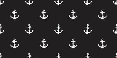ancre sans couture modèle vecteur barre maritime nautique mer océan bateau isolé fond d'écran noir