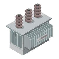 transformateur isométrique électrique Puissance énergie Distribution chaîne Puissance plante ingénierie concept isolé vecteur