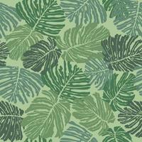 motif en mosaïque de feuille abstraite florale. fond transparent de feuilles de palmier tropical vecteur