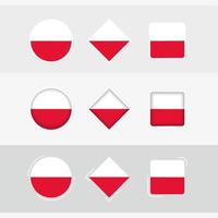 Pologne drapeau Icônes ensemble, vecteur drapeau de Pologne.