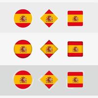 Espagne drapeau Icônes ensemble, vecteur drapeau de Espagne.