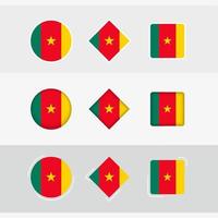 Cameroun drapeau Icônes ensemble, vecteur drapeau de Cameroun.