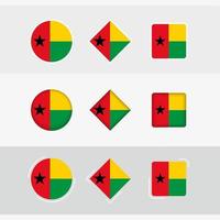 guinée-bissau drapeau Icônes ensemble, vecteur drapeau de guinée-bissau.