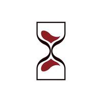 Sablier du vin boisson verre moderne logo vecteur