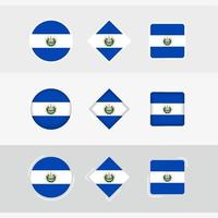 el Salvador drapeau Icônes ensemble, vecteur drapeau de el salvador.