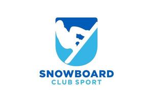 vecteur initiales lettre u avec snowboard Créatif géométrique moderne logo conception.