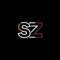 abstrait lettre sz logo conception avec ligne lien pour La technologie et numérique affaires entreprise. vecteur