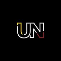 abstrait lettre ONU logo conception avec ligne lien pour La technologie et numérique affaires entreprise. vecteur