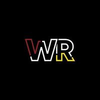 abstrait lettre wr logo conception avec ligne lien pour La technologie et numérique affaires entreprise. vecteur