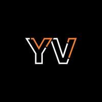 abstrait lettre yv logo conception avec ligne lien pour La technologie et numérique affaires entreprise. vecteur