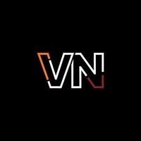 abstrait lettre vn logo conception avec ligne lien pour La technologie et numérique affaires entreprise. vecteur