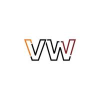 abstrait lettre vw logo conception avec ligne lien pour La technologie et numérique affaires entreprise. vecteur