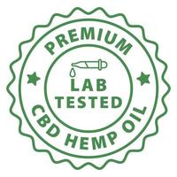 cbd pétrole laboratoire testé badge, timbre, étiqueter, autocollant, emblème logo, cbd chanvre huile, caoutchouc, étiqueter, joint vecteur illustration, Naturel pétrole essai