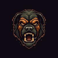 une logo de une zombi chien diriger, conçu dans esports illustration style vecteur