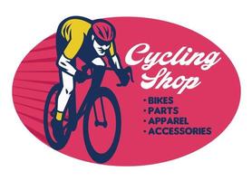 cyclisme magasin badge conception vecteur