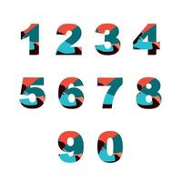 Nombres de 1 à 0. abstrait conception de Nombres pour le conception de calendriers, cartes postales, dépliants, affiches. vecteur