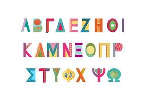 Style de Memphis grec alphabet vecteur