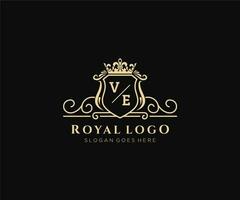 initiale ve lettre luxueux marque logo modèle, pour restaurant, royalties, boutique, café, hôtel, héraldique, bijoux, mode et autre vecteur illustration.