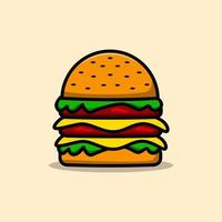 Burger illustration pour logo et autocollant. vecteur