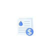 factures de services publics d'eau, icône de vecteur