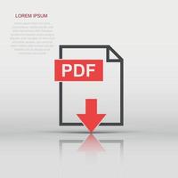 pdf icône dans plat style. document illustration pictogramme. fichier signe affaires concept. vecteur
