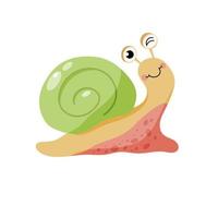 coloré dessin animé escargot isolé sur blanche. vecteur