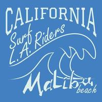 californie surf riders malibu beach vecteur