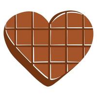 chocolat en forme de coeur. cadeau de la Saint-Valentin. doux cadeau. style de bande dessinée. vecteur