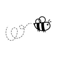 dessin animé mignonne peu abeille en volant sur le à pois ligne à trouver sucré mon chéri vecteur