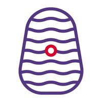 Oeuf icône bicolore rouge violet Couleur Pâques symbole illustration. vecteur