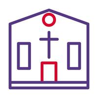 cathédrale icône bicolore rouge violet Couleur Pâques symbole illustration. vecteur