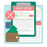 Rapport de crédit vecteur