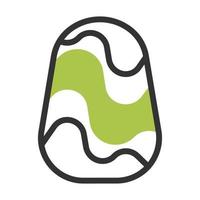 Oeuf icône bichromie gris vert Couleur Pâques symbole illustration. vecteur